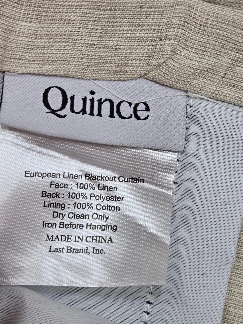 NWT QUINCE Set Of 2 48x96 European Linen True Blackout Curtains Flax 9755